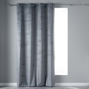 Rideau Velours Atout Ciel 140x240 Cm, Gris, à œillets, Prêt à Poser - Isolant Et élégant