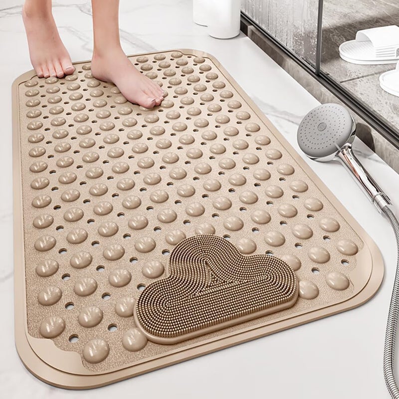 Mata łazienkowa antypoślizgowa 70 x 40 cm z przyssawkami - Wygodna mata łazienkowa - Można prać w pralce - Khaki