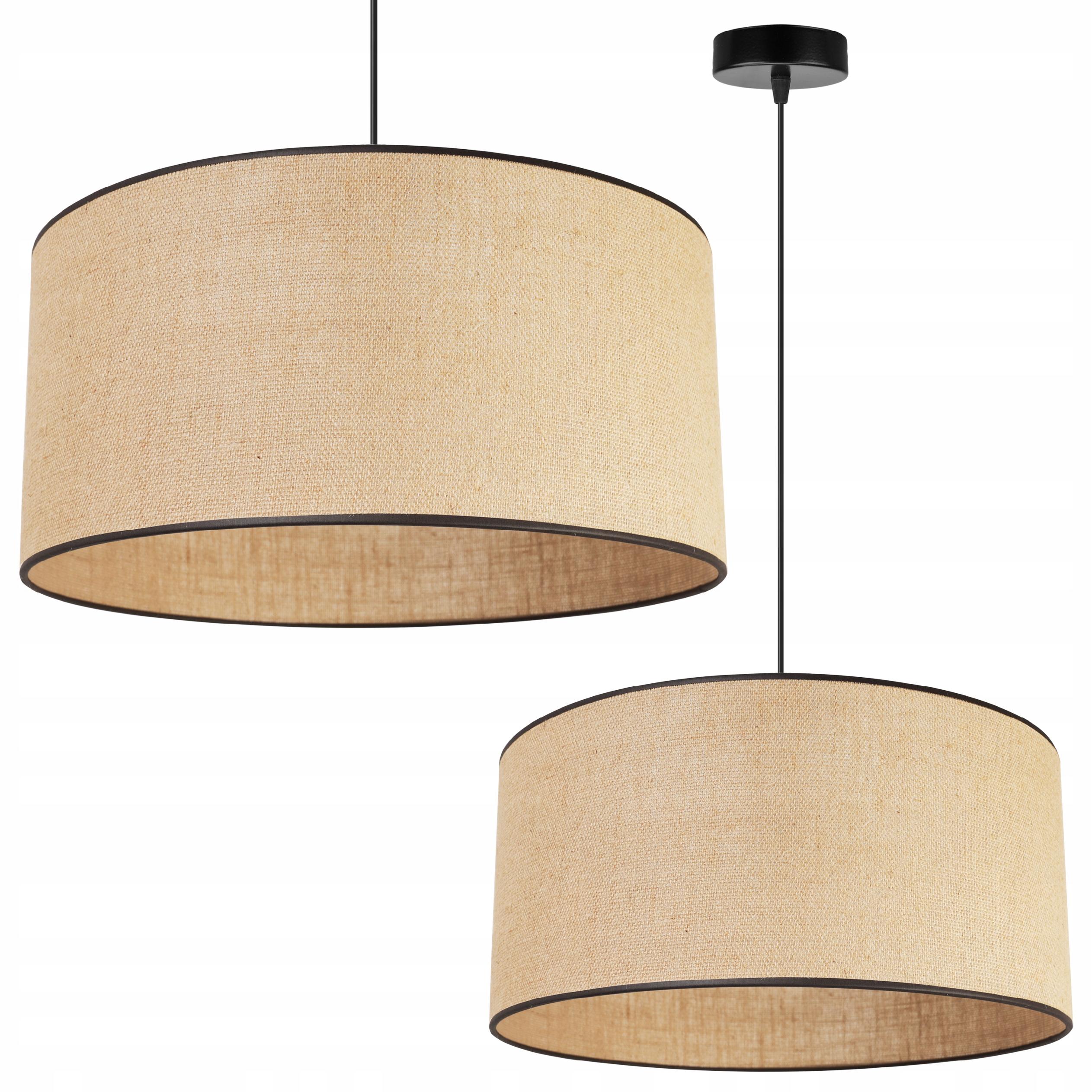Lampa sufitowa wisząca Juta boho 1xE27 abażur walec beżowy Light Home LH