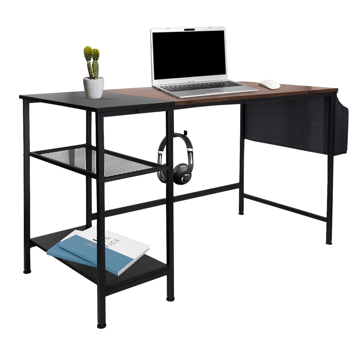 Biurko WORKSPACE H I Czarny / brązowy hjh OFFICE