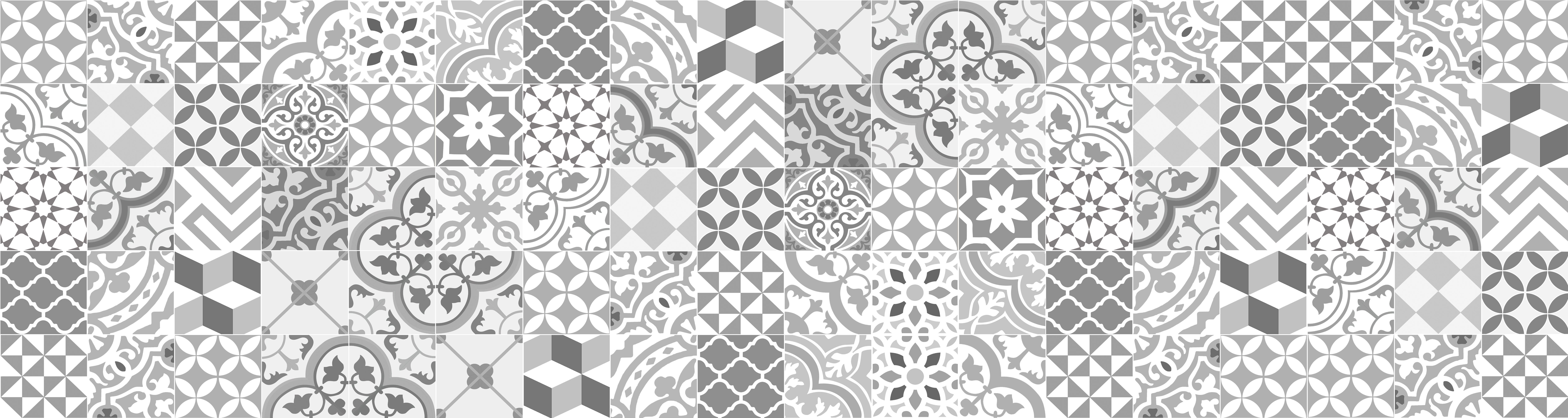 Dywan winylowy Collage w kolorze szarym 80x300 cm - antypoślizgowa wykładzina PCV, winylowa do kuchni lub salonu, zmywalna