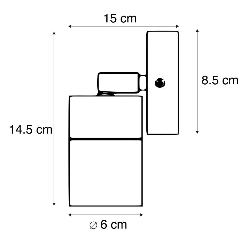 Qazqa moderne applique murale extérieure, lampe murale pour jardin - Solo - gris foncé, max. 35w, gu10, 15cm, IP44 - 3