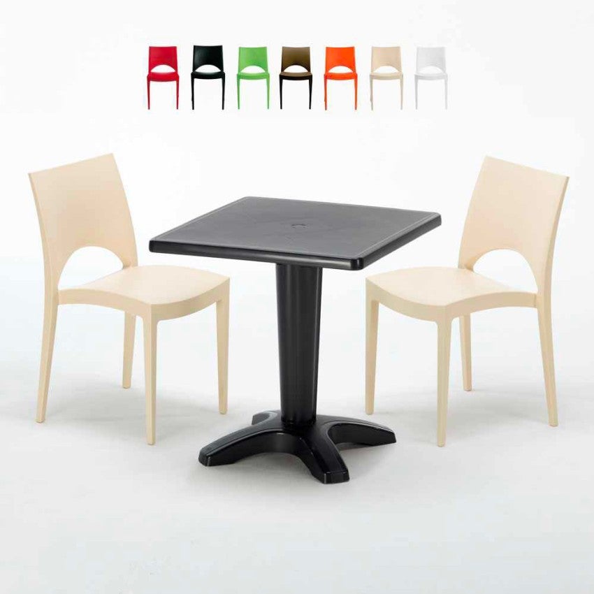 GRAND SOLEIL Set Divano Giardino Arenal Boheme - Colore Antracite - 100% Senza IPA - Made In Italy - Da Montare
