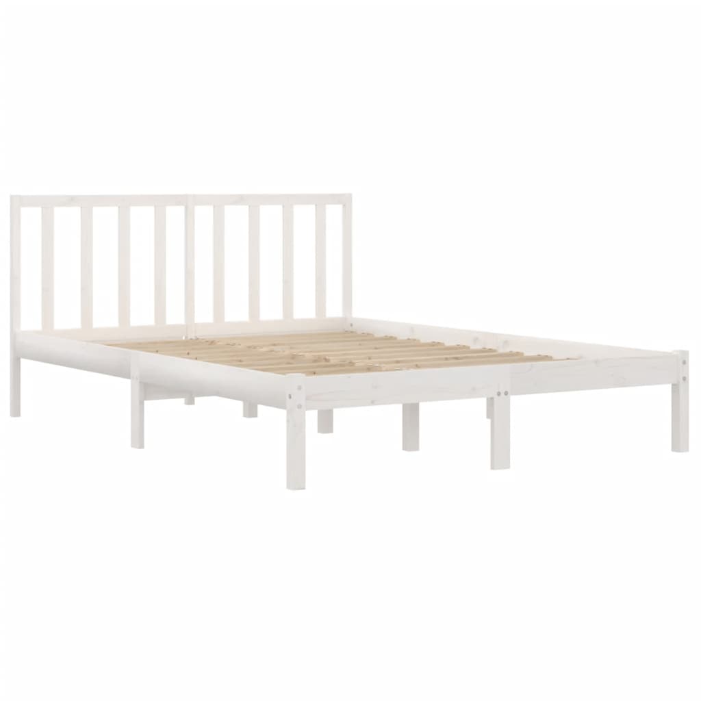 Maison Exclusive - Estrutura de cama 200x200 cm pinho maciço branco - 4