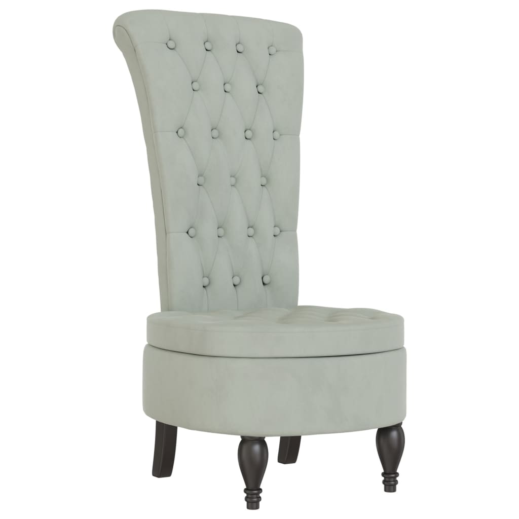 Fauteuil convertible en tissu gris clair et pieds bois CHILA