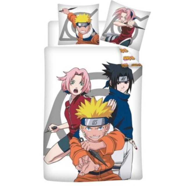 Parure de Lit Naruto – Sasuke & Sakura – Housse de Couette Réversible + Taie d'oreiller