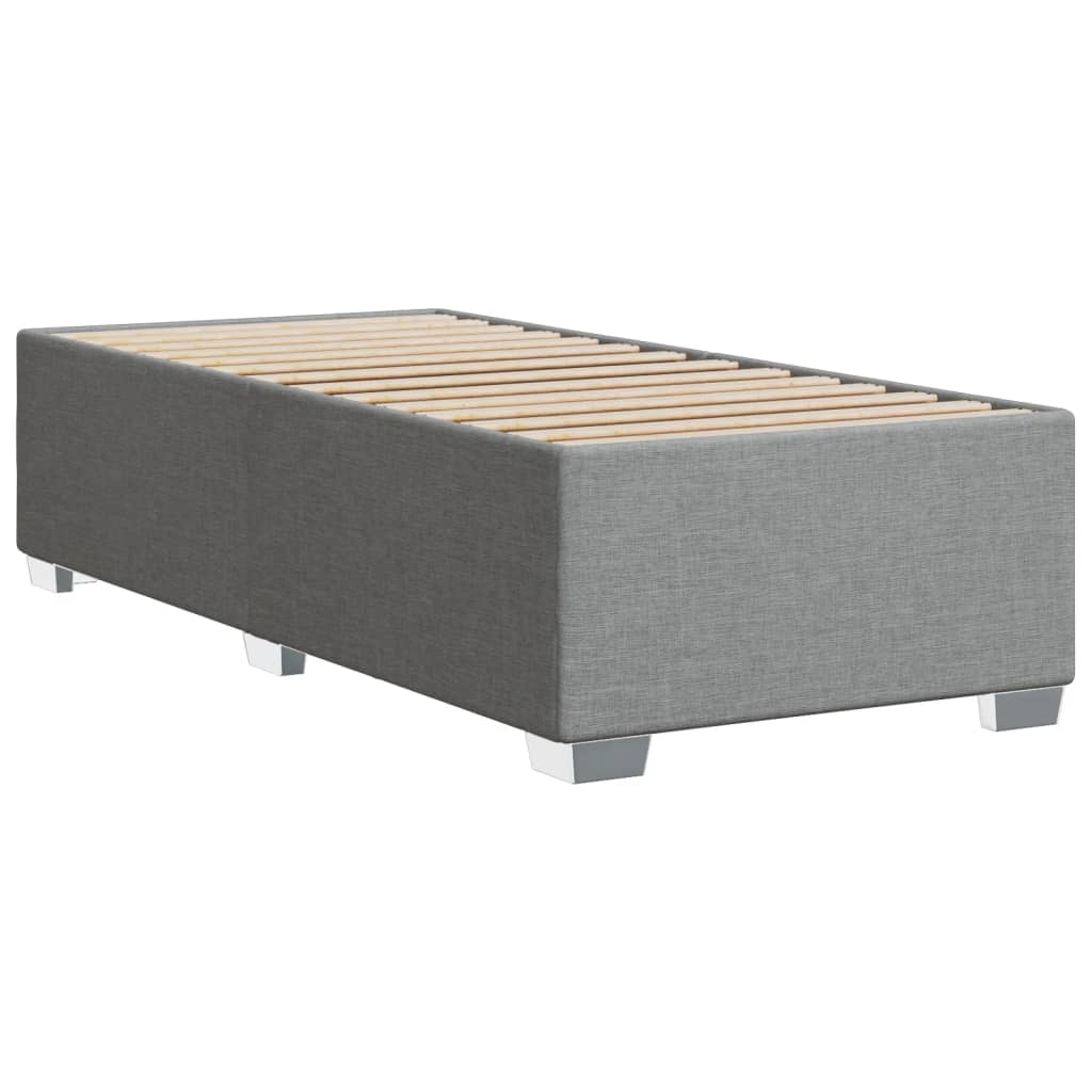 Cadre de lit sans matelas gris clair 100 x 200 cm tissu - 6
