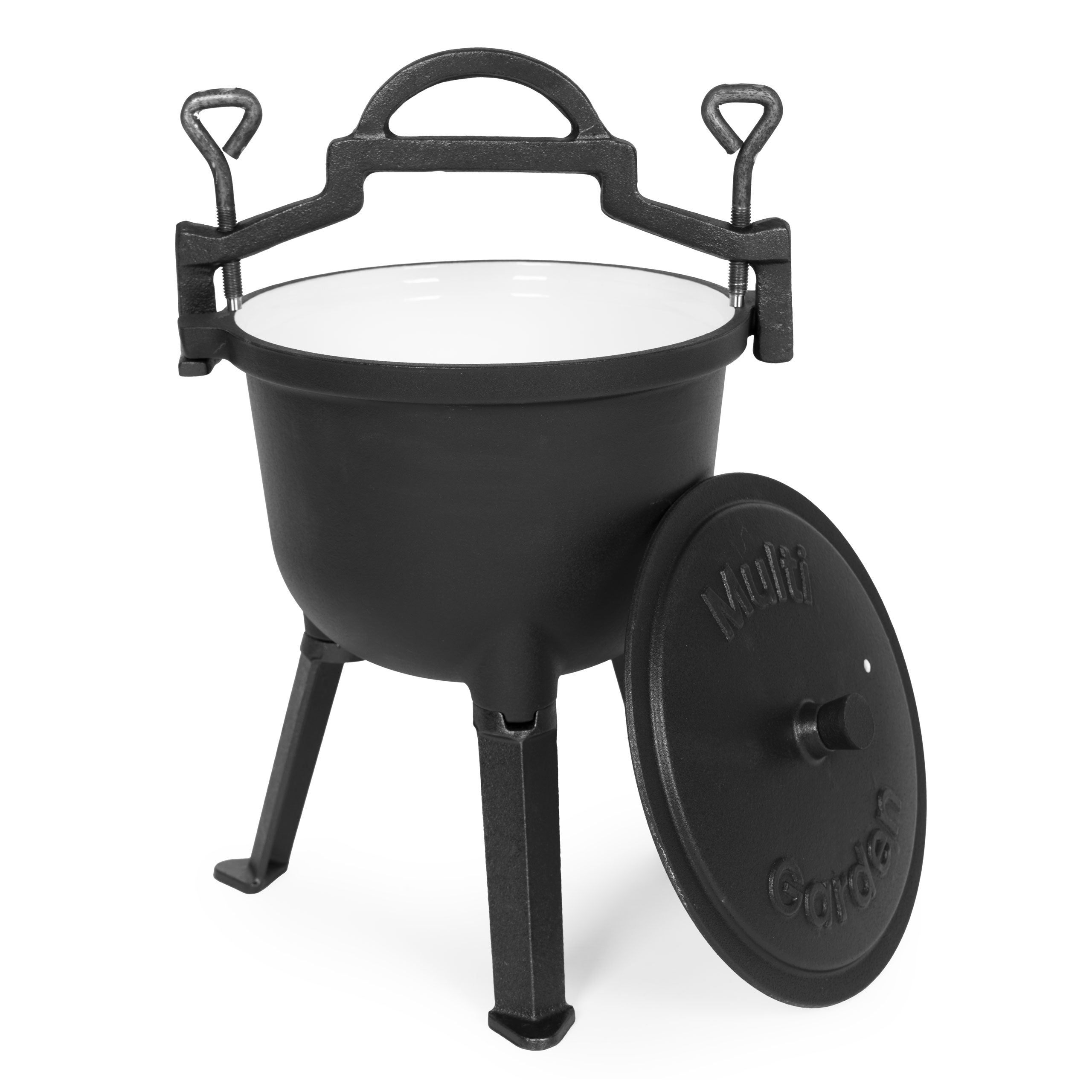 Kociołek żeliwny emaliowany 5L stojący garnek myśliwski ognisko grill MultiGarden - 4