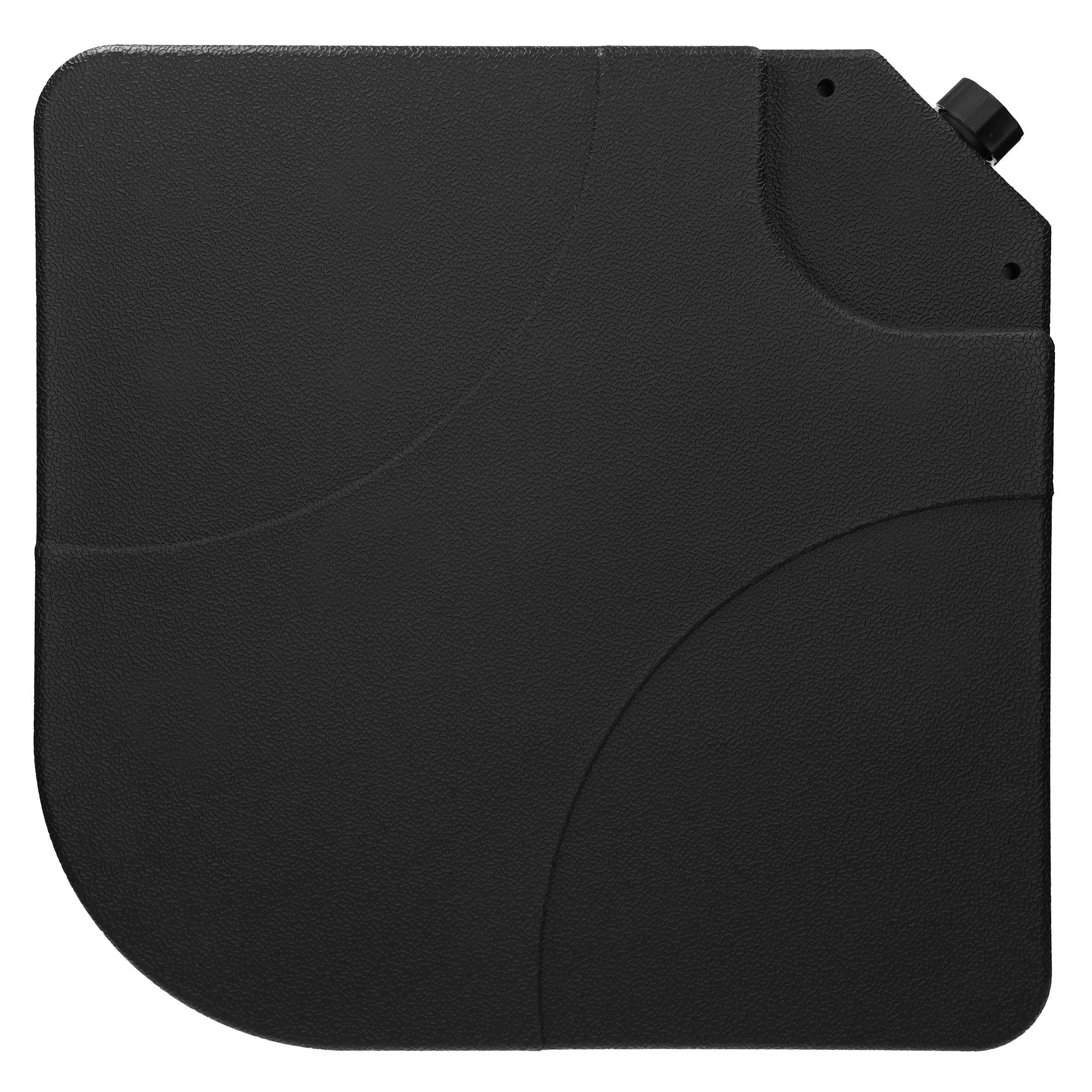 Lot de 4 poids de lestage pour base de parasol déporté noir en plastique dalles remplissables 60 L eau ou 80 Kg sable plaques pour support en croix - 4