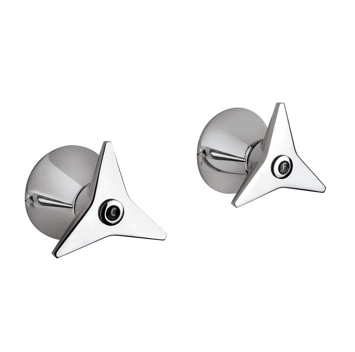 eTrademart - Coppia di 2 rubinetti per lavabo da bagno, 1,27 cm, in ottone cromato, per bagno e cucina, set di rubinetti separati per acqua calda e fredda con leva da ¼