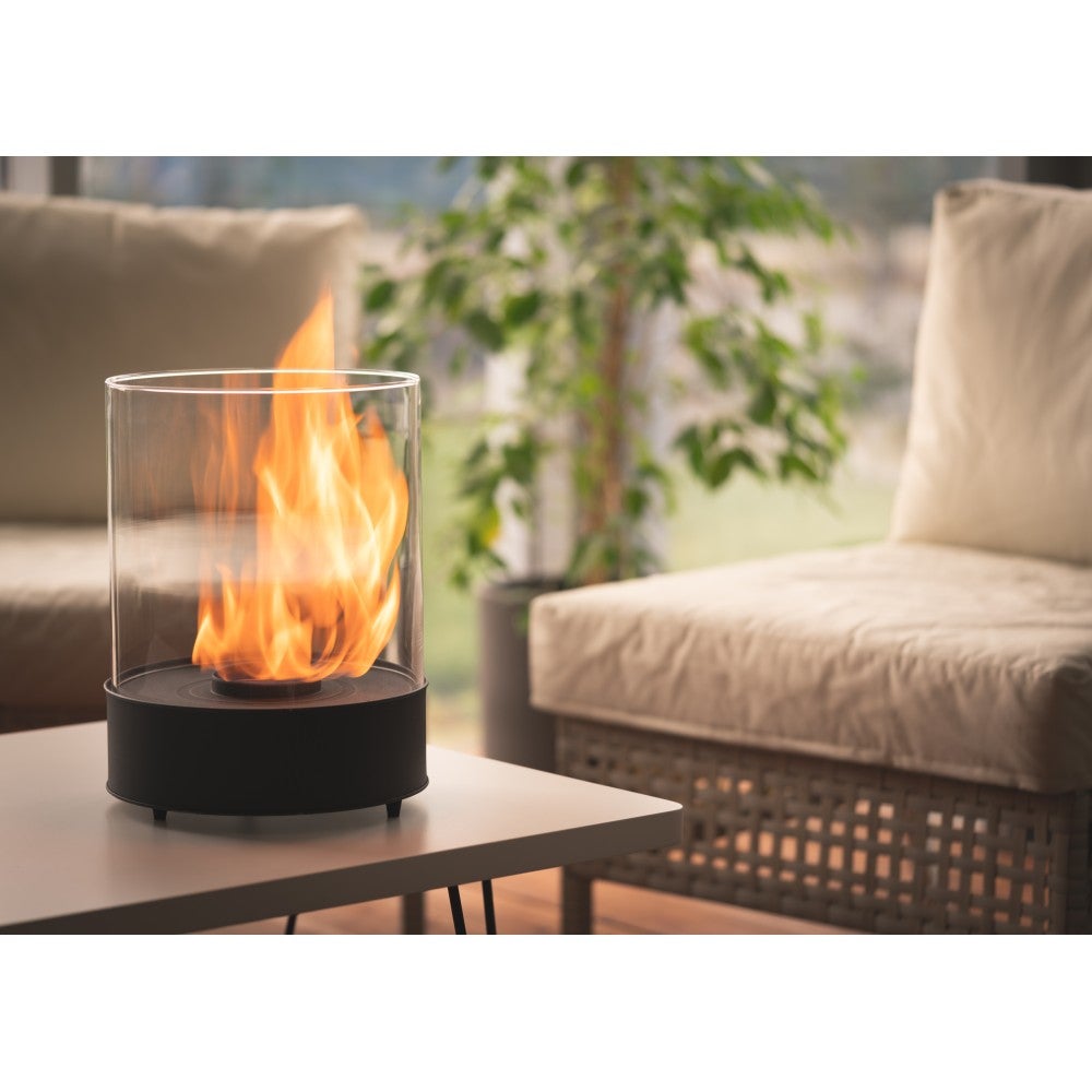 Lareira bioetanol 3 kW, 5 h, interior/exterior, compacta e elegante – Planika Chantico Glassfire – Alt 0,35 x Larg 0,25 x Comp 0,25 - 5