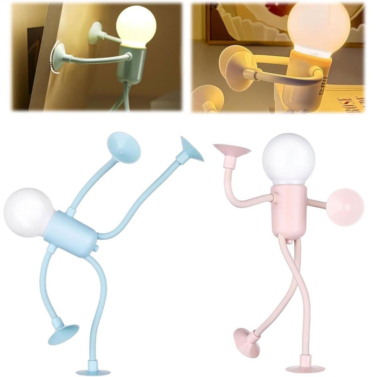 Lampka nocna dla dzieci, dwuczęściowy zestaw lampek nocnych LED, lampka nocna, lampka nocna do pokoju dziecięcego, różowo-niebieska