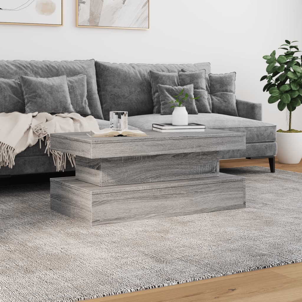 Maison Exclusive - Table basse avec lumières LED gris sonoma 90x50x40 cm - 4