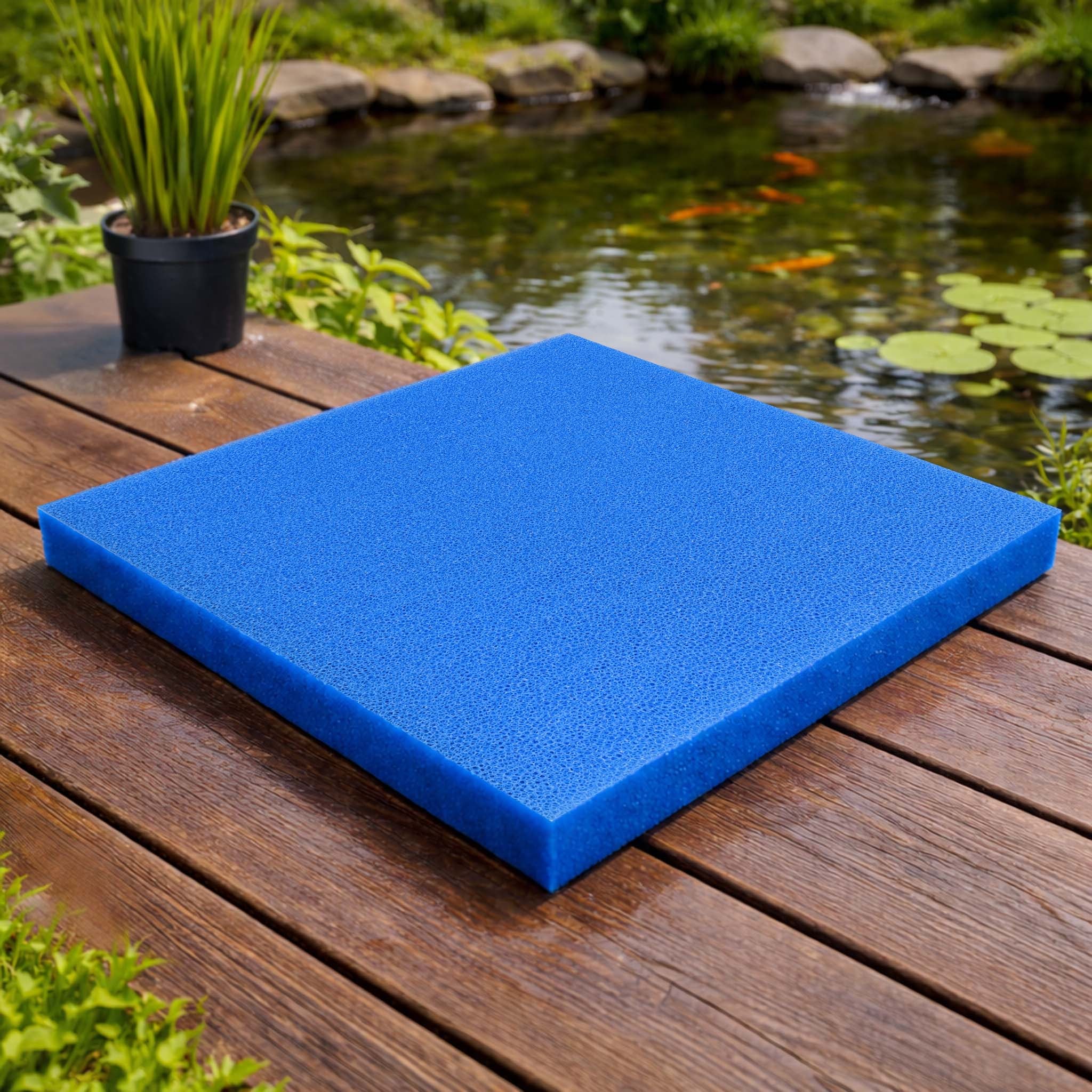 Tapis japonais filtrant - 50 x 50 x 5 cm / 10 ppi - grossier - Filtre de Bassin et d'Aquarium pour Filtration Eau HMF - couleur Wiltec - 8