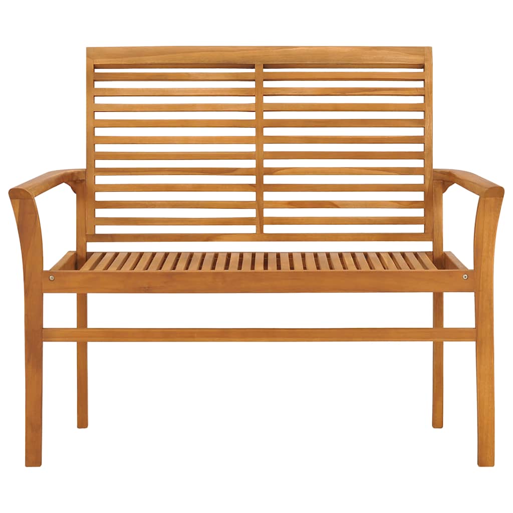 vidaXL Banc de jardin et coussin anthracite 112 cm Bois de teck massif - 3
