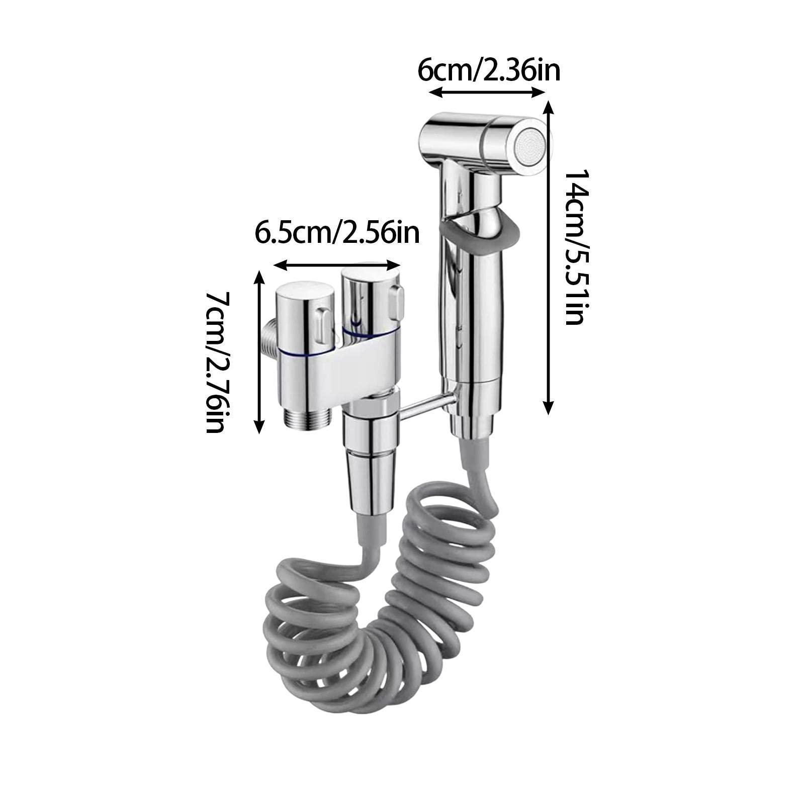 Ensemble douchette WC bidet, douchette à main, robinet d'angle haute pression, montage facile, plaqué argent - 3
