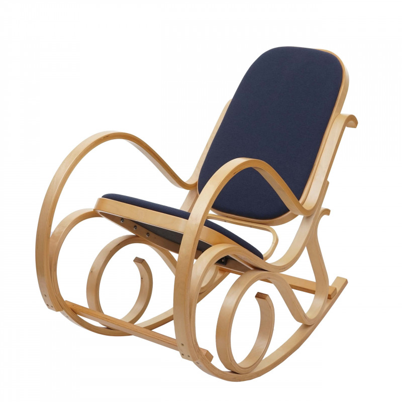 Mecedora m41, mecedora sillón tv, madera maciza ~ aspecto roble, tela/textil gris antracita