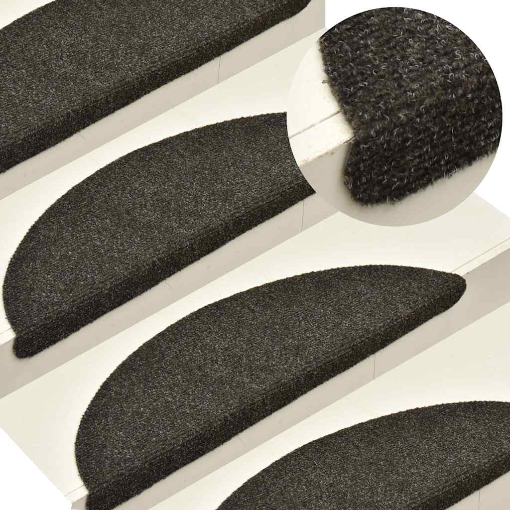 Tapis d'escalier auto-adhésifs 30 pcs anthracite 56x17x3 cm - 5