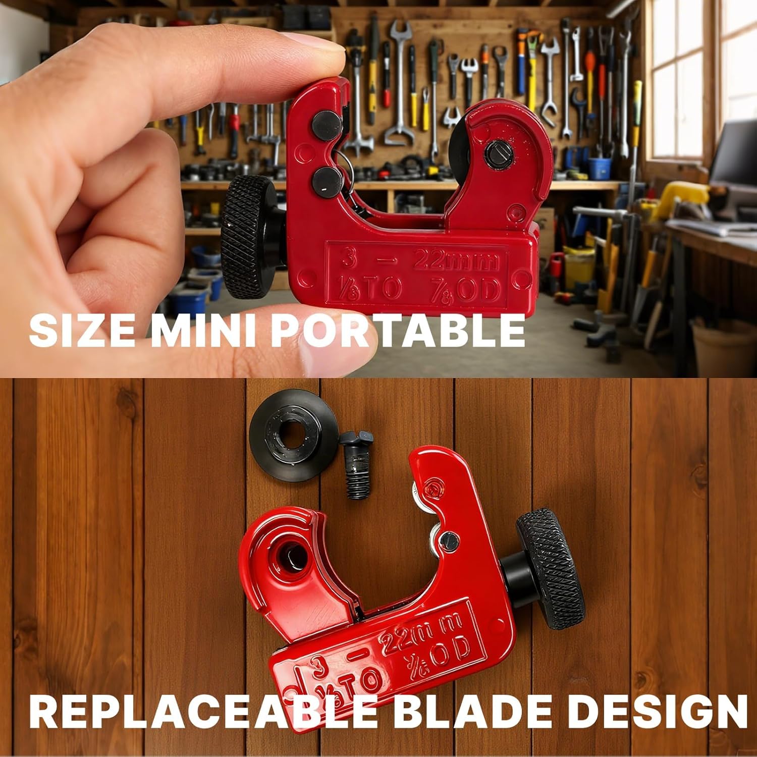 Mini tagliatubi in rame, pinza tagliatubi, 3-22 mm, utensile da taglio versatile per tagliare tubi in acciaio, ottone, alluminio e PVC - 6