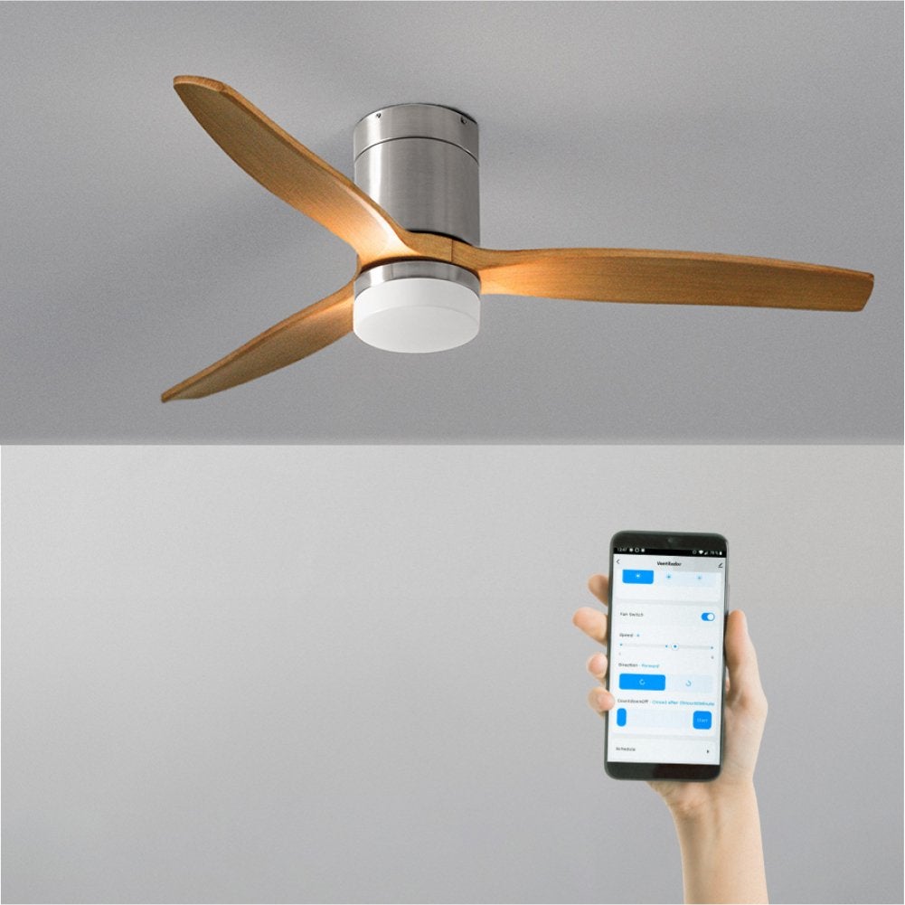 CREATE - WIND CALM M - Ventilateur de plafond silencieux 40W avec pales techniques en ABS Ø132cm avec eclaraige avec wifi - 2