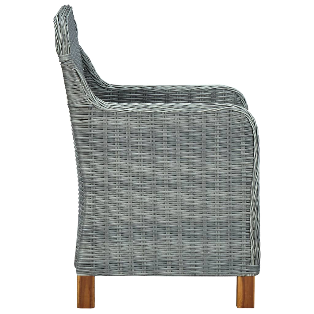 Mobilier à dîner 9 pcs avec coussins Résine tressée Gris clair 10 - 6