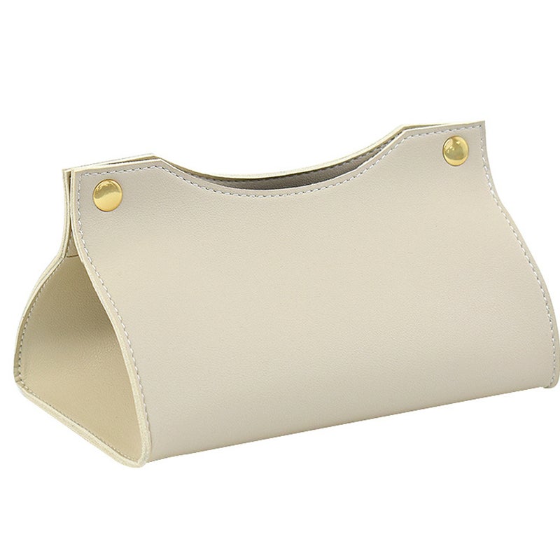 Prostokątne pudełko na chusteczki ze sztucznej skóry do domu, biura, samochodu, toaletki lub łazienki. Wymiary: 20 x 12,5 x 12 cm.