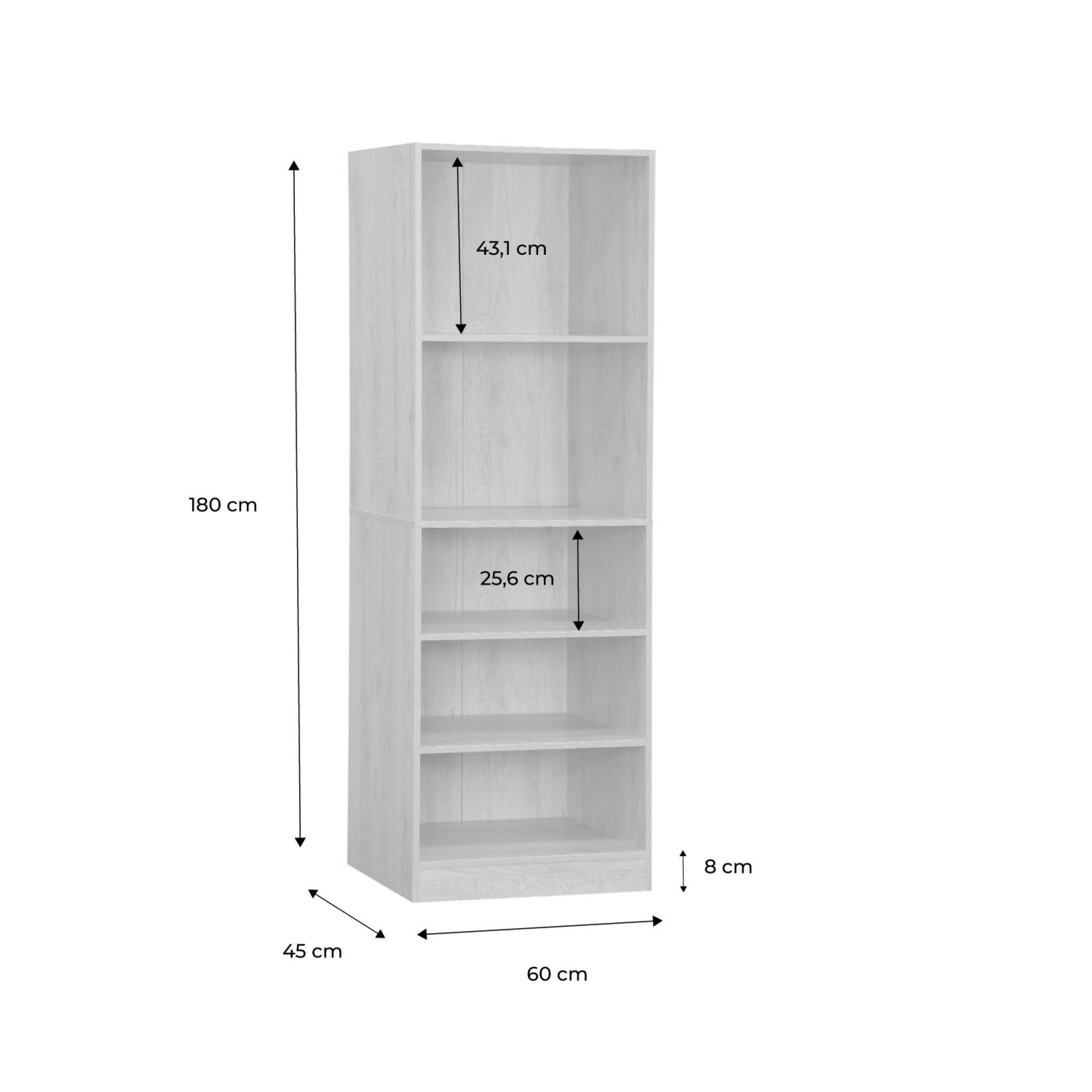 Module dressing avec 5 étagères. couleur naturel. panneaux stratifiés MODULO - 7