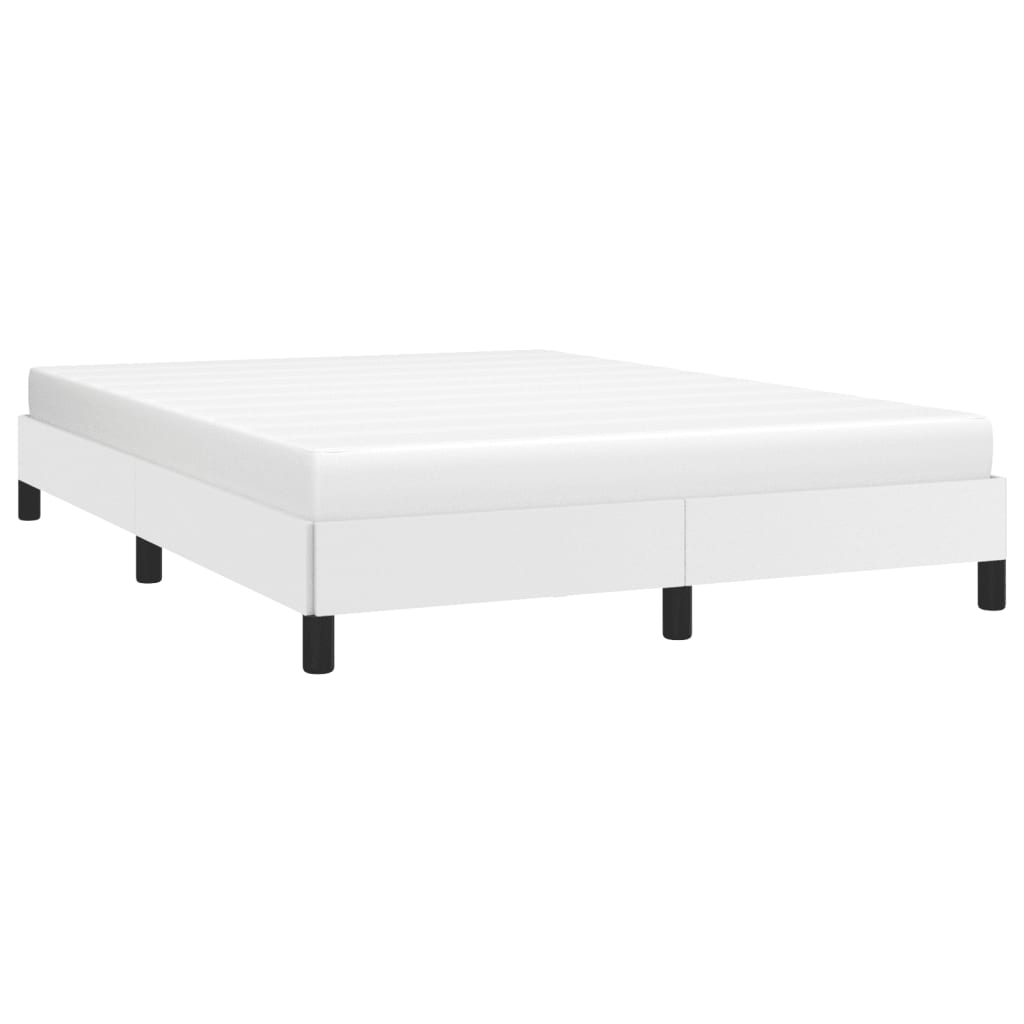 Cadre de lit sans matelas blanc 140 x 200 cm en similicuir - 3