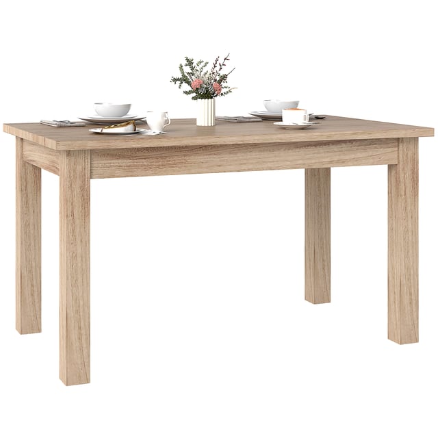 Mesa de Comedor HOMCOM MDF Roble 140x80x78 cm