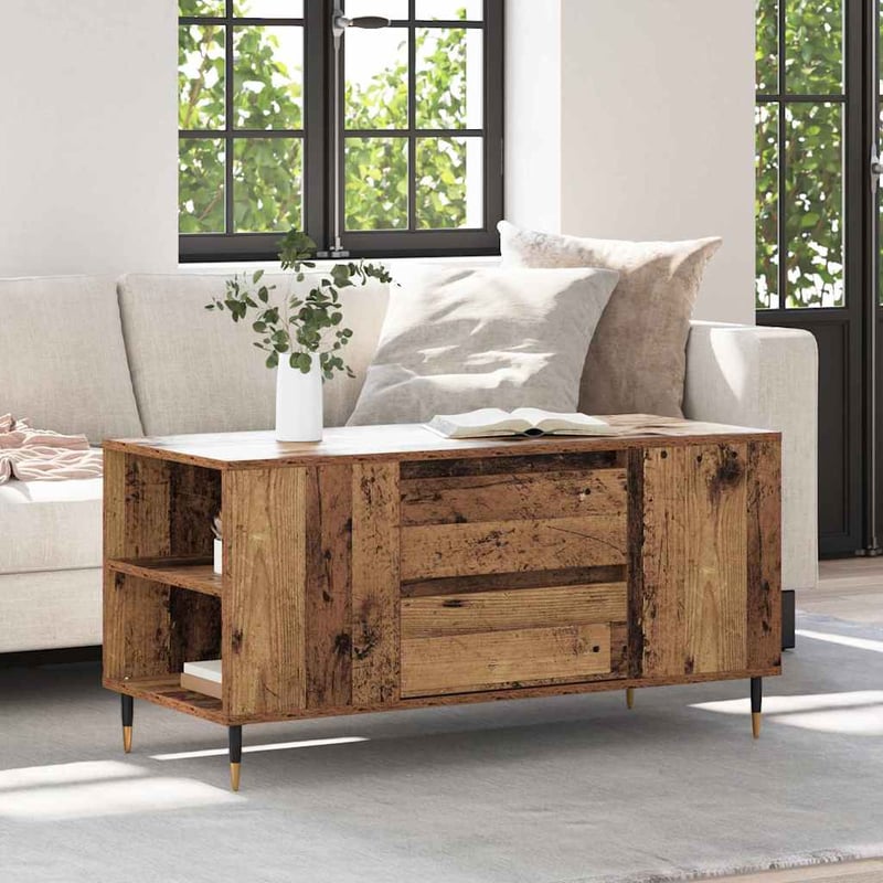 Stolik kawowy with Drawer Stare drewno 102 x 44.5 x 50 cm