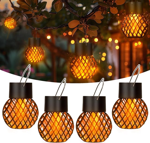 Lampe Solaire Suspendue, 32LED Lumière Solaire Extérieur Suspendue, 180