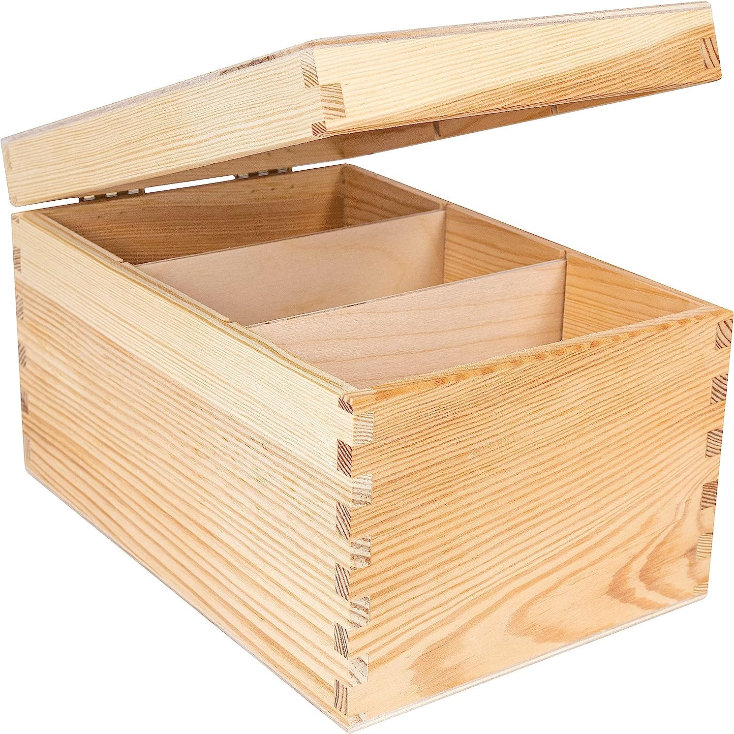 Boîte Rangement Bois Vintage Avec Couvercle – 24x13x7,2 Cm – Parfaite Pour Bureau, Bijoux, Café
