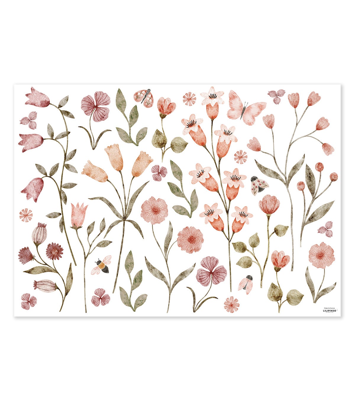 Sticker Mural Fleur D'hibiscus Rose - 80x79 Cm - Vinyle Mat - Facile à Poser Et à Retirer Sans Trace - 9