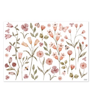 JINTORA - Sticker Mural Salon Fleur D'hibiscus - 80x79 Cm - Turquoise Bleu - Autocollant Mural Design Facile à Poser - Décoration Intérieure Originale En Vinyle - Idée Déco Moderne Et Tendance