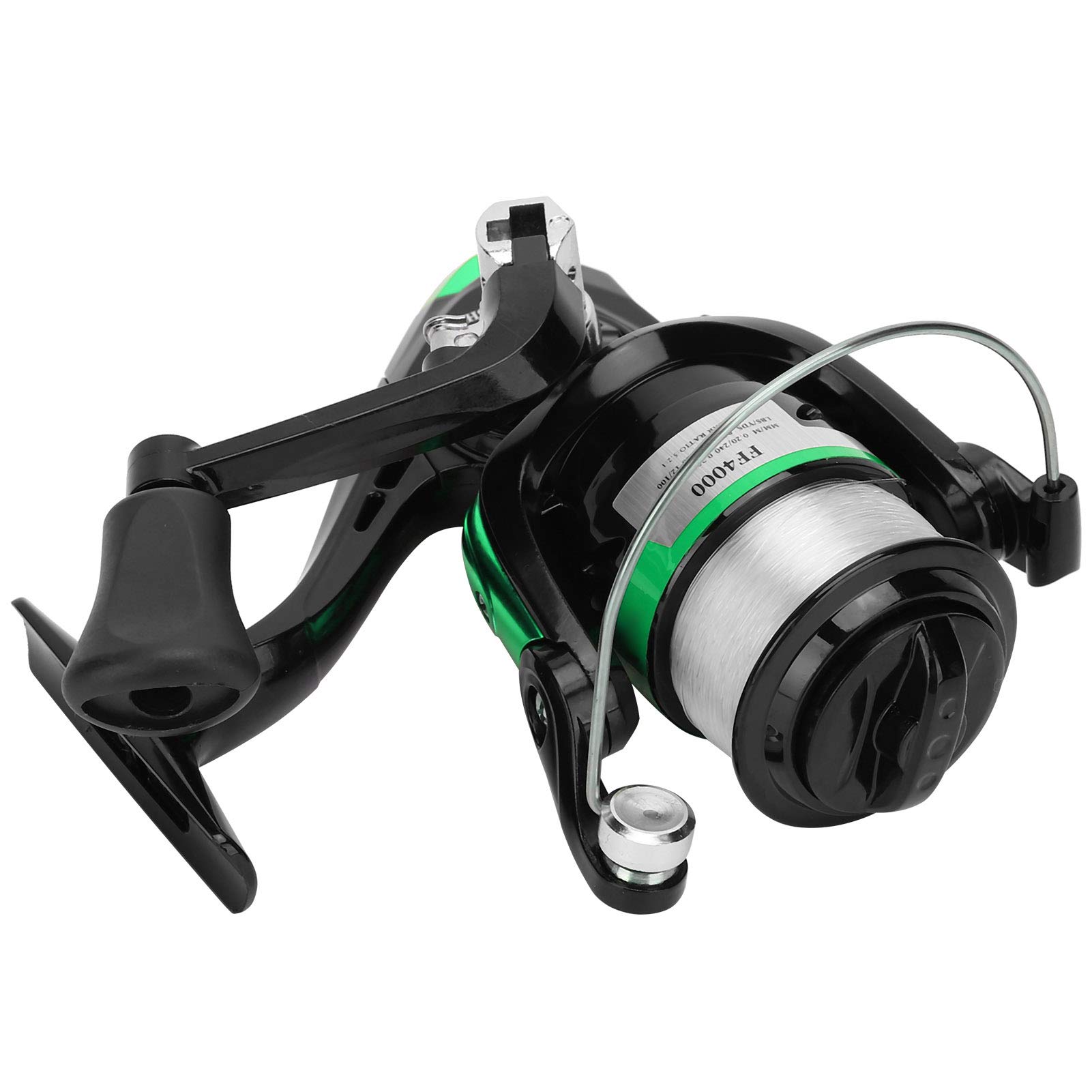 Canne da pesca portatili con mulinello da pesca con accessorio per la pesca con mulinello da pesca (nero e verde) - 6