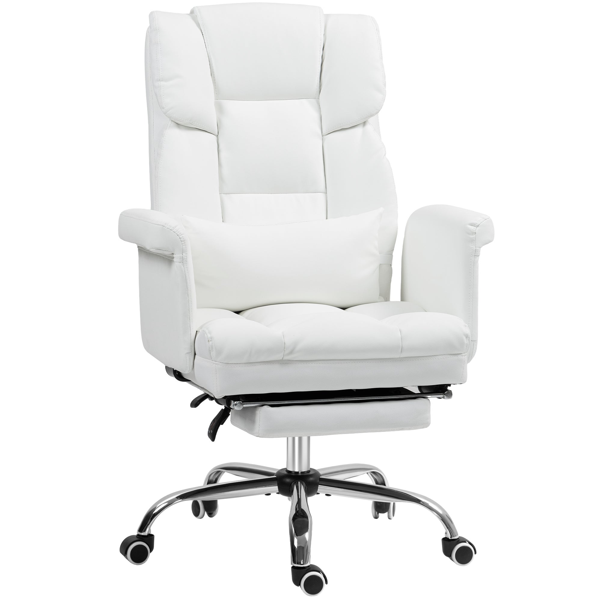 Chaise De Bureau Avec Massage, Fauteuil Ergonomique Inclinable Avec Repose Pieds Hauteur Reglable Pivotante 360 Tissu Aspect Lin Gris 97227140