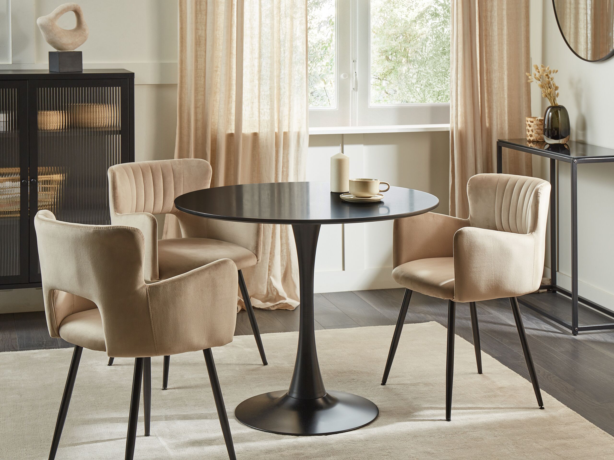 Tavolo da pranzo BOCA Nero 90 cm 90 cm - 2