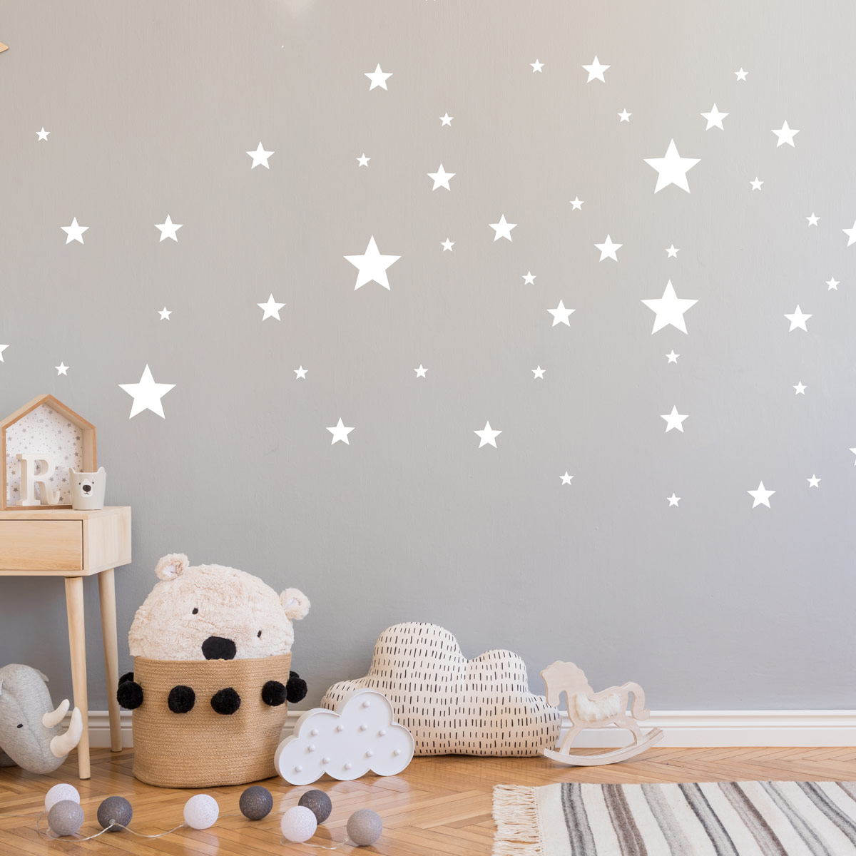 Vinilo paquete de 130 estrellas - adhesivo de pared - revestimiento sticker mural decorativo - 115x210cm