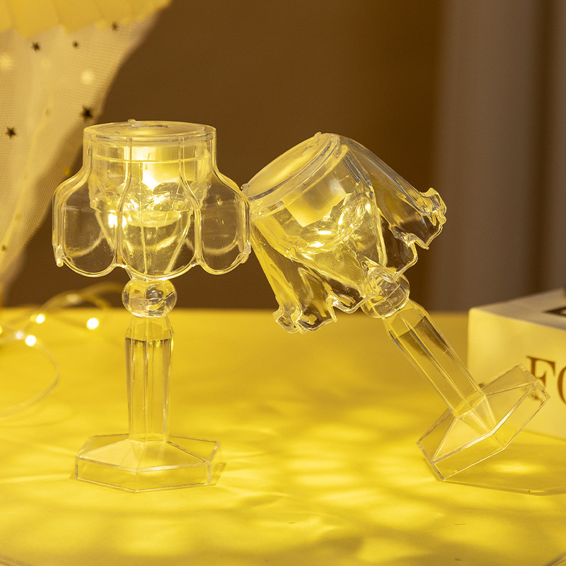Bougies électroniques LED, veilleuses en diamant, lumières d’ambiance intérieures, stands de table 6,5 * 6,5 * 10 cm modèles de champignons - 4