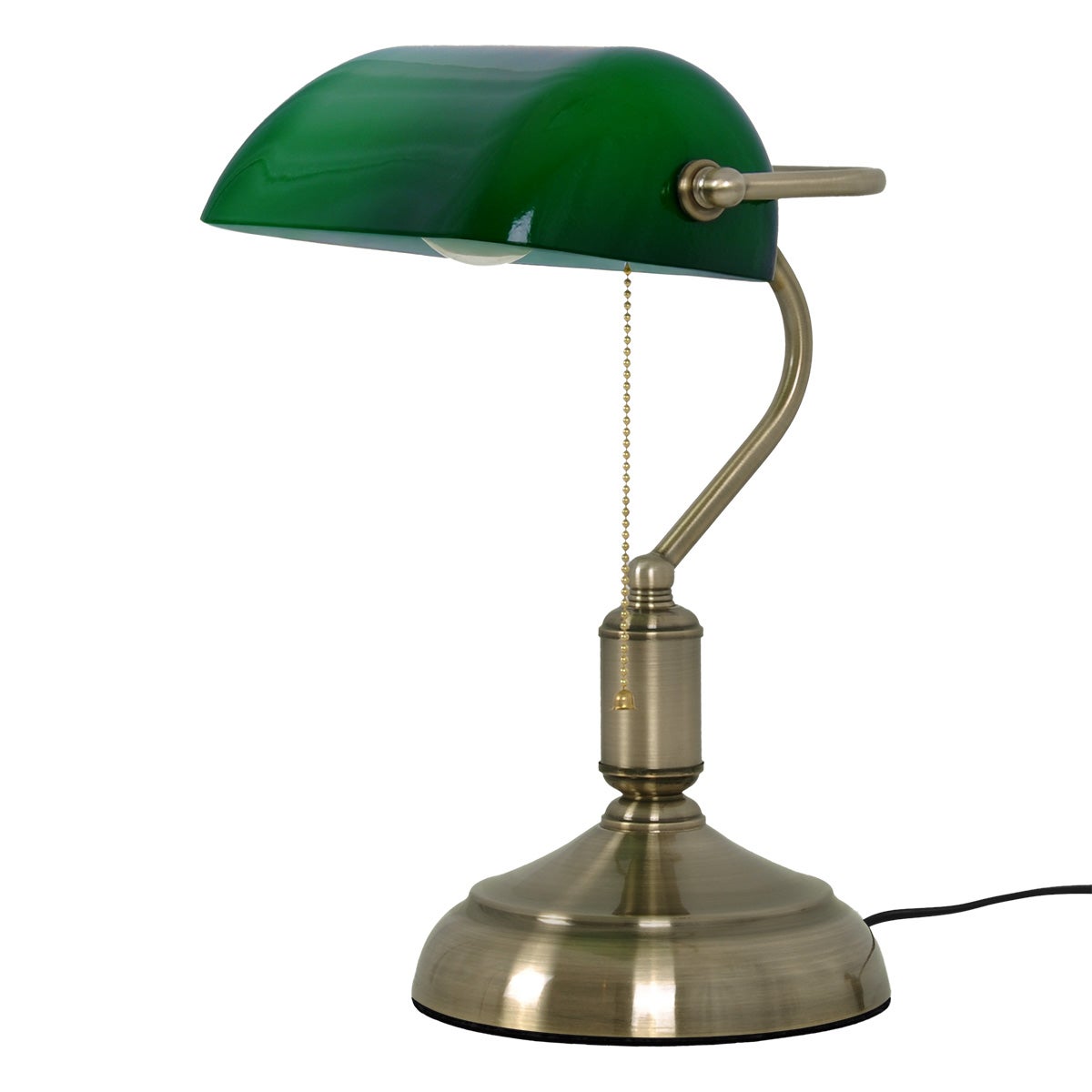 Lampa stołowa bankierka BANK mosiężno-złota 1xE27x15W metal wym:36x23x23cm IP20 Kaja