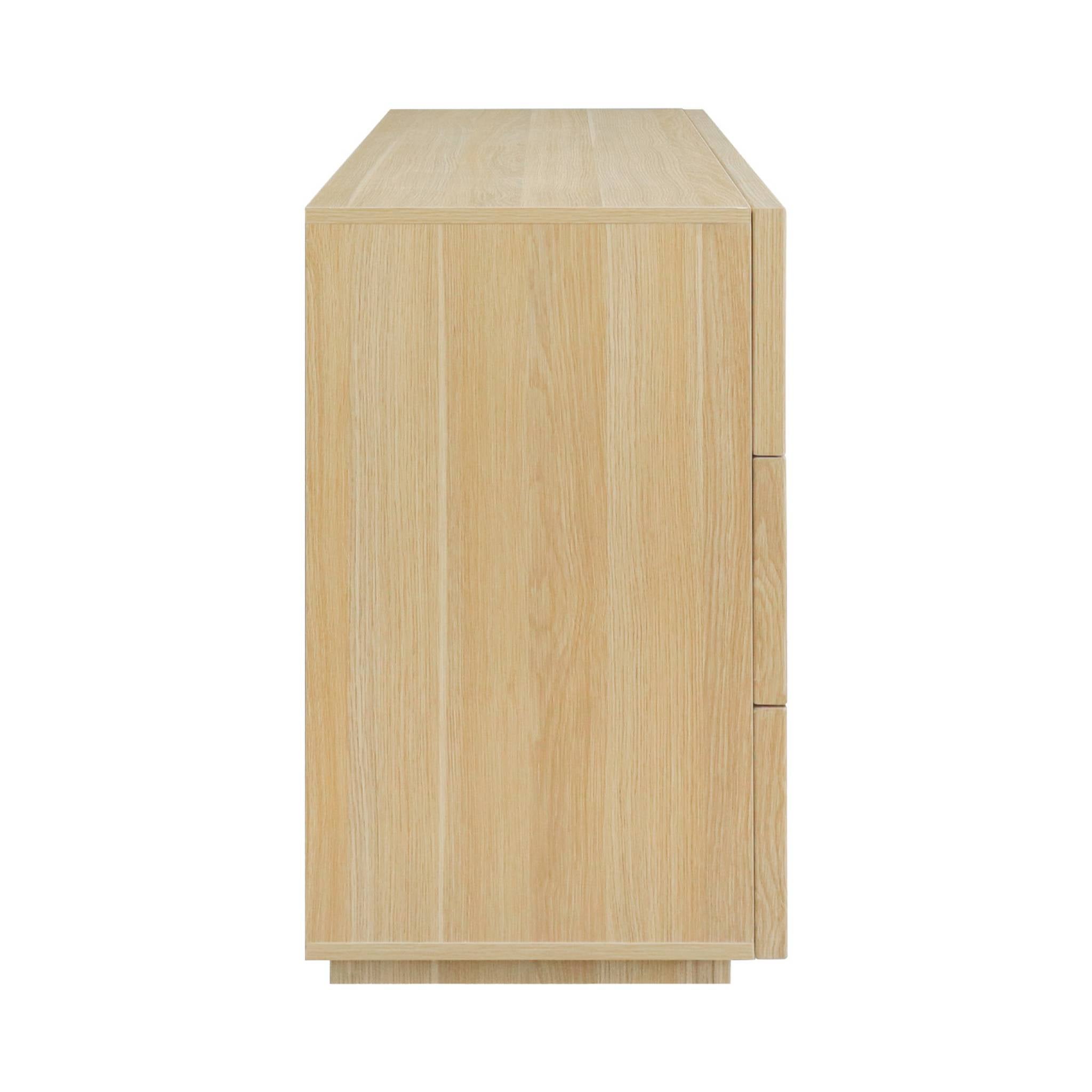 Commode de rangement effet bois 6 tiroirs naturel L 120 x P 43 x H 75cm - Kuba - 7