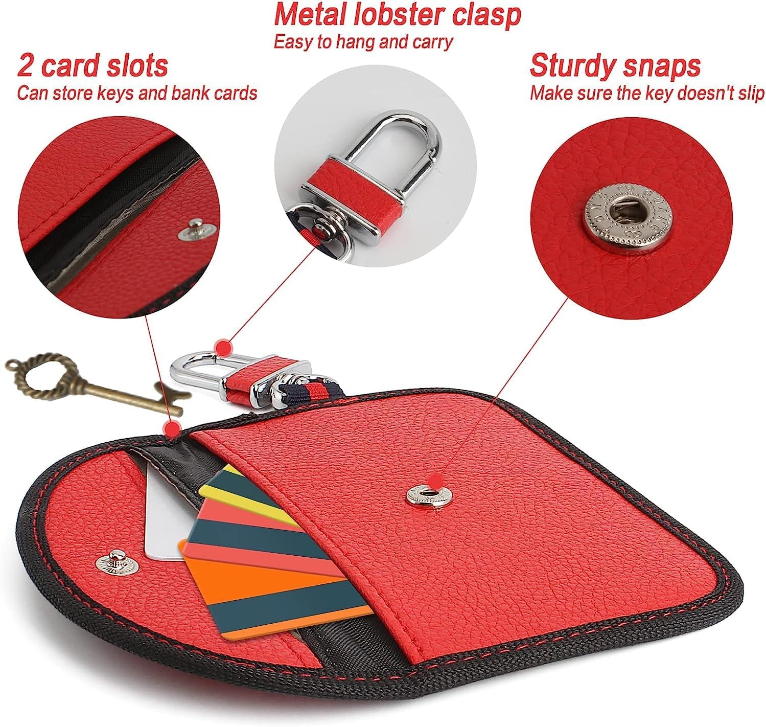 2 peças bolsa antirfid para bloqueio de sinal de chave de carro bolsa antirfid para bloqueio de sinal de chave de carro capa para chave de veículo - 3