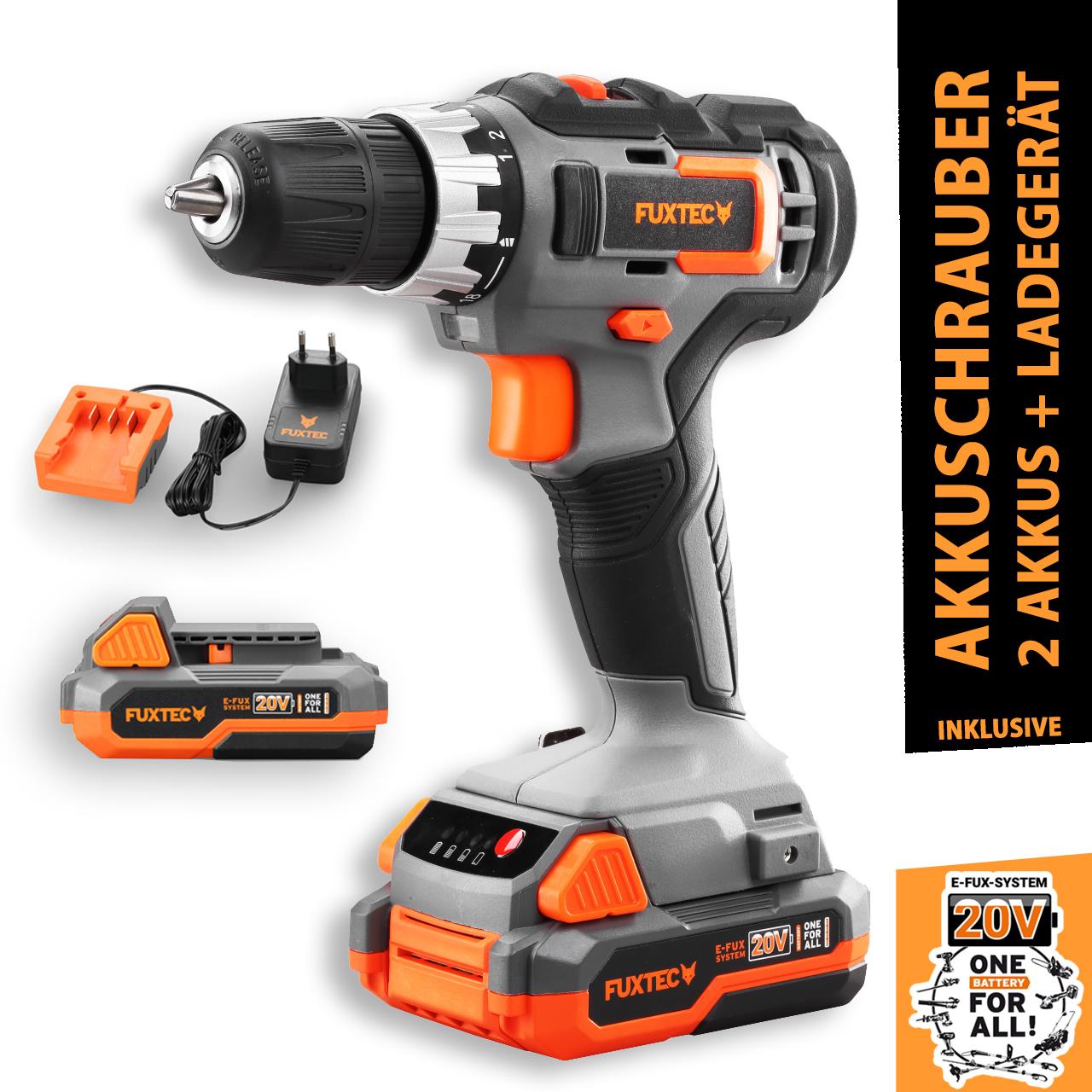 Taladro atornillador a batería 20V FX-E1BS20 FUXTEC- set con 2x baterías 2ah y 1 cargador- +valet - 5