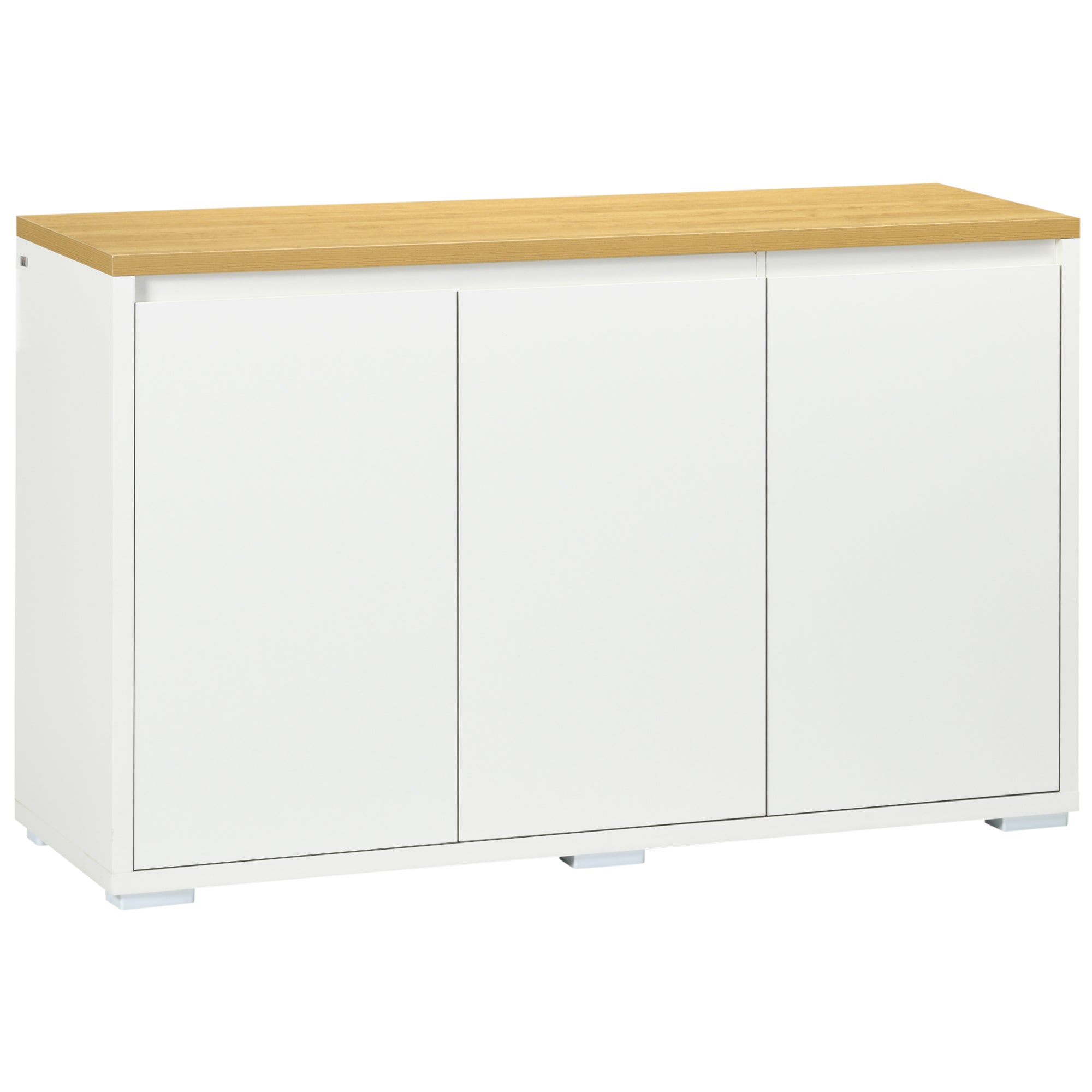 Leroy Merlin Kitchen Sideboard, Storage Cabinet With Three Doors And Adjustable Shelves For Living Room, Entryway, White Blanco/Blancas 