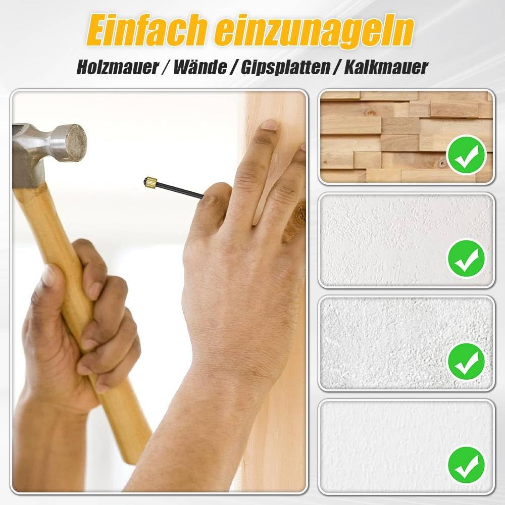 Confezione da 50 ganci in ottone per cornici, bacheche, tele (lunghezza 2,5 cm) - 4