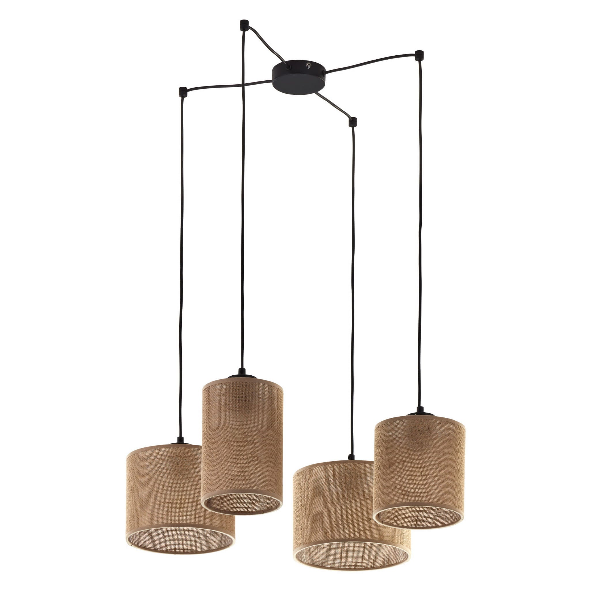 Lampa wisząca Juta czarno-brązowa 4xE27x15W wym: 130 x 70 x 70 cm tkanina TK Lighting