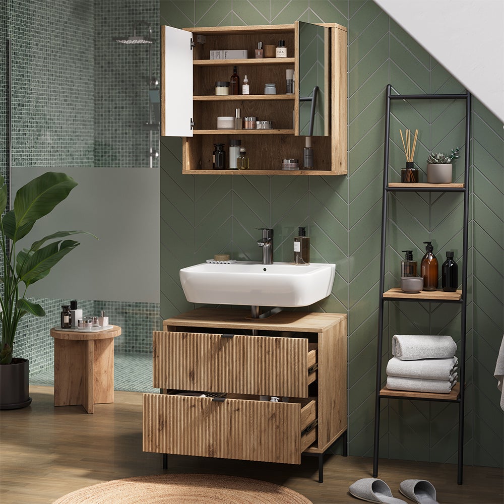 Vicco Mueble bajo lavabo Eliza, Roble vikingo, 70 x 63 cm Con 2 cajones extraíbles - 5