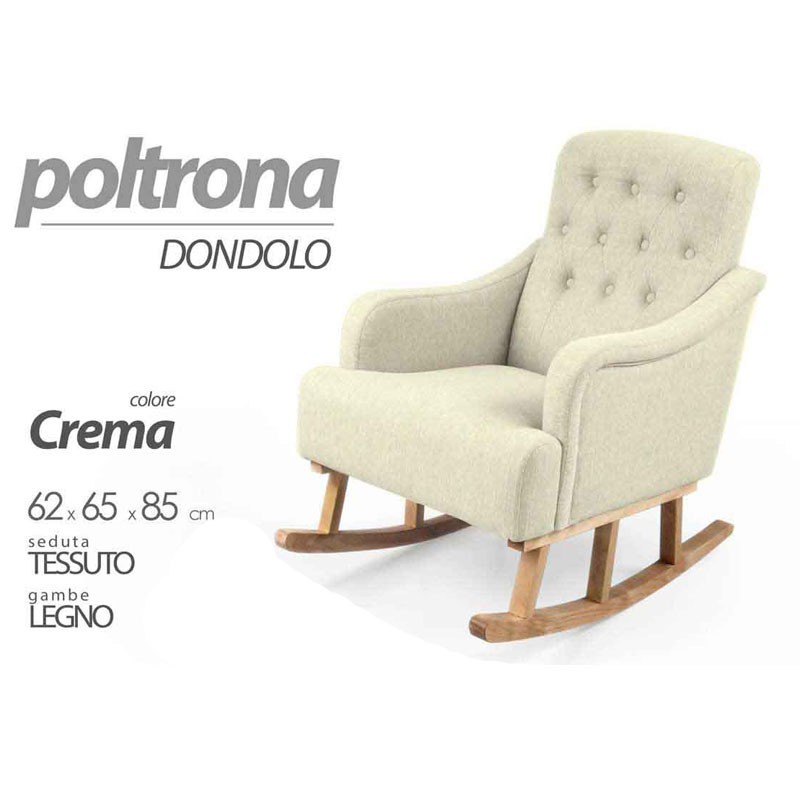 Fauteuil à bascule crème meuble chic cm 62 x 65 x 85 h - 2