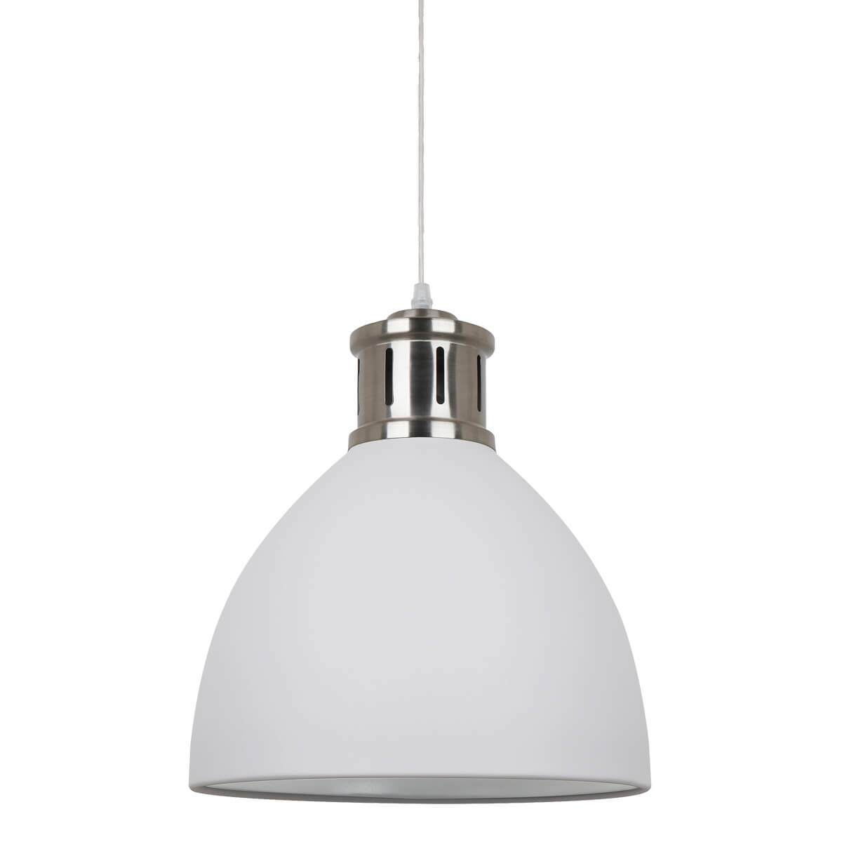 Suspension industrielle et rétro Lola Blanc, nickel satiné - 4