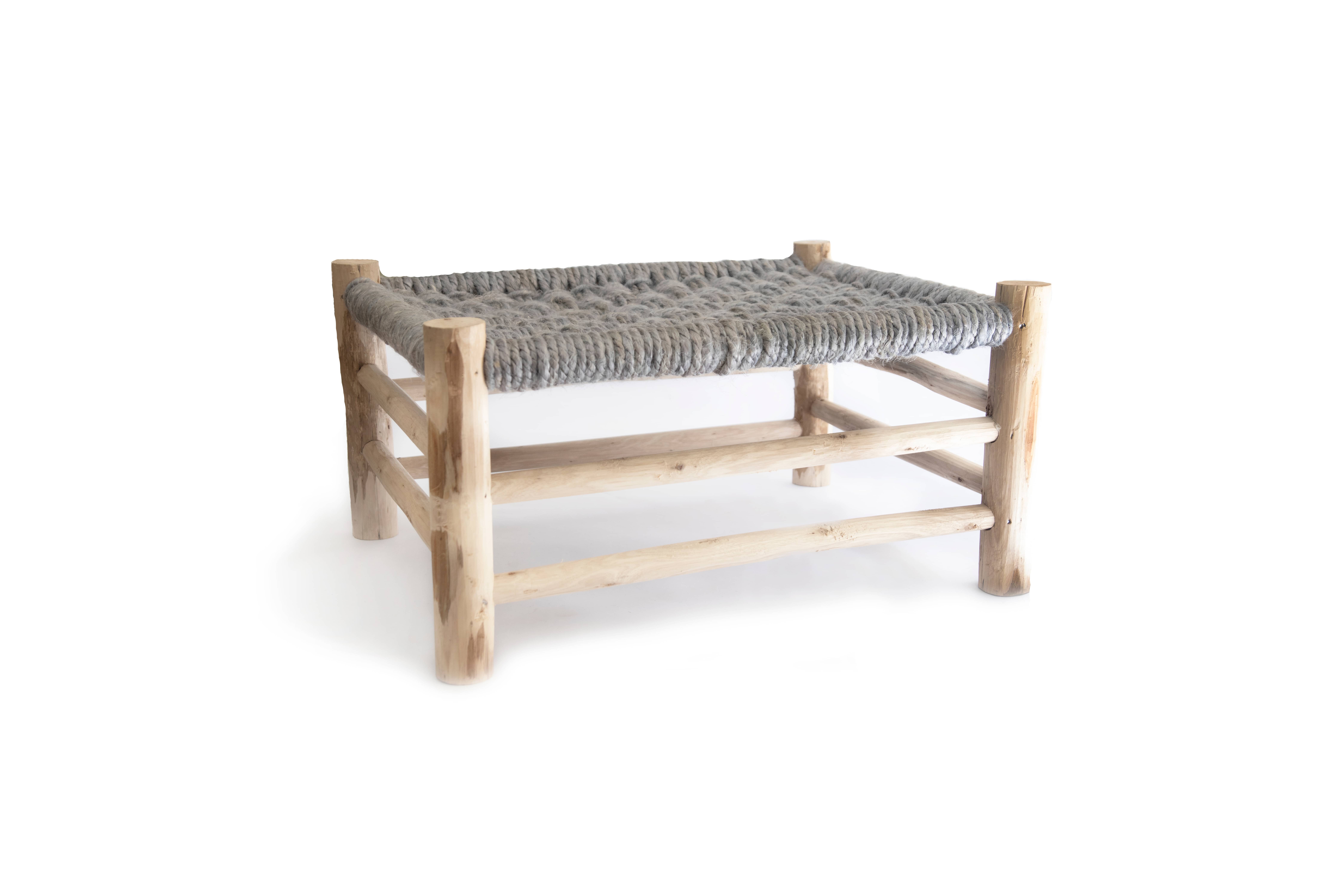 Taboret vintage, jednokolorowy, jasnoszary, 60 x 45 x 30 cm